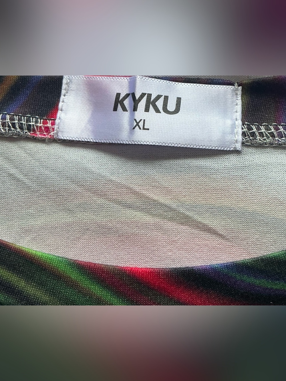 KYKU Colorful 3D Printed Neon Abstract T-Shirt XL Psychedelic Swirl Festival - Picture 6 of 9